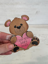 Load image into Gallery viewer, Bear Love Valentine POP OUT Craft Kit File SVG, Heart, Glowforge, LuckyHeartDesignsCo
