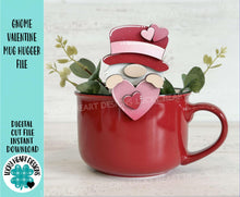 Load image into Gallery viewer, Gnome Valentine Mug Hugger File SVG, Glowforge, Tiered Tray, Tray Decor, Heart, Topper, Farm, Farmhouse, LuckyHeartDesignsCo