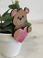 Load image into Gallery viewer, Bear Valentine Mug Hugger File SVG, Glowforge, Heart, Love, Tiered Tray, Tray Decor, Heart, Topper, LuckyHeartDesignsCo