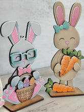 Load image into Gallery viewer, Easter Bunny Tiered Tray Standing File SVG, Glowforge, Egg, Carrot, Nerdy, Egg Hunt, LuckyHeartDesignsCo