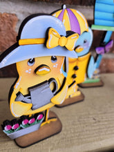 Load image into Gallery viewer, Spring Bird Standing File SVG, Glowforge, Chicks, Butterfly, Umbrella, Flower, Raincoat, Tiered Tray, Birdhouse, LuckyHeartDesignsCo