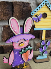 Load image into Gallery viewer, Easter Bird Standing File SVG, Glowforge, Chicks, Basket, Tiered Tray, Egg, Carrot, Birdhouse, Egg Hunt, LuckyHeartDesignsCo