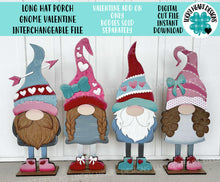Load image into Gallery viewer, Long Hat Porch Gnome Valentines Interchangeable File SVG, ADD ON, Holiday, Seasonal, Love, Heart, Cupid, Glowforge, LuckyHeartDesignsCo