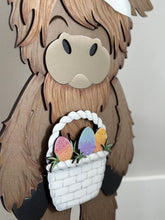 Load image into Gallery viewer, Porch Highland Easter Interchangeable Hats File SVG, (hat only) Seasonal, Cow, Holiday Farm, Bunny, Egg, Glowforge, LuckyHeartDesignsCo