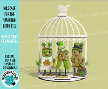Load image into Gallery viewer, Birdcage for the Standing Birds File SVG, Glowforge, Birdhouse, Interchangeable, Seasonal, Holiday, Tiered Tray LuckyHeartDesignsCo
