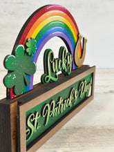 Load image into Gallery viewer, Holder Box St. Patrick's Day Insert File SVG, Inserts ONLY, Box Sold Separately, Clover, Rainbow, Lucky, Glowforge, LuckyHeartDesignsCo