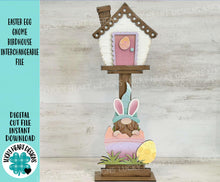 Load image into Gallery viewer, Easter Egg Gnome for the Birdhouse Interchangeable File SVG, Spring, Bunny Seasonal, Holiday Shapes, Glowforge, Laser, LuckyHeartDesignsCo