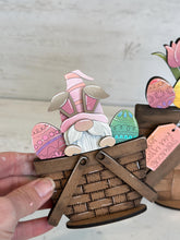 Load image into Gallery viewer, Easter Bunny Gnome For The Flower Basket Interchangeable File SVG, Egg, Spring, Tulip, Tiered Tray, Glowforge, LuckyHeartDesignsCo