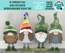 Load image into Gallery viewer, St. Patricks's Day Long Hat Porch Gnome Interchangeable File SVG, ADD ON, Holiday, Seasonal, Leprechaun, Glowforge, LuckyHeartDesignsCo