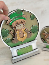 Load image into Gallery viewer, Highland Leprechaun Snow Globe Interchangeable File SVG, St. Patrick's Day, Horseshoe, Pot O Gold Glowforge, Tiered Tray LuckyHeartDesignsCo