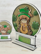 Load image into Gallery viewer, Highland Leprechaun Snow Globe Interchangeable File SVG, St. Patrick's Day, Horseshoe, Pot O Gold Glowforge, Tiered Tray LuckyHeartDesignsCo
