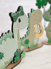 Load image into Gallery viewer, Dinosaur St. Patrick's Day Standing File SVG TINY, Lucky, Clover, Leprechaun, Glowforge LuckyHeartDesignsCo