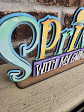 Load image into Gallery viewer, Gnome Spring Shelf Sitter Sign File SVG, Snail, Flower, Butterfly, Birdhouse, Garden, Glowforge, LuckyHeartDesignsCo