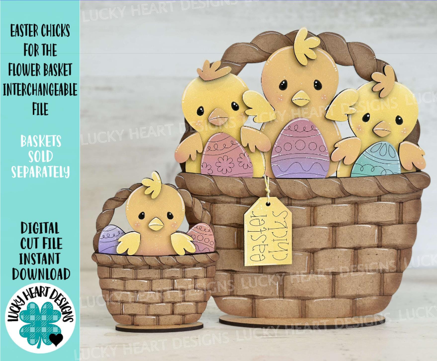 Easter Chicks For The Flower Basket Interchangeable File SVG, TINY, Eg ...