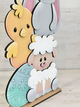 Load image into Gallery viewer, Easter Friends Stacking Standing File SVG, Glowforge, Chick, Bunny, Lamb, Spring, Floppy Ear, Egg Hunt, LuckyHeartDesignsCo