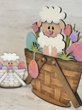 Load image into Gallery viewer, Easter Lamb For The Flower Basket Interchangeable File SVG, TINY, Egg, Tulips, Tiered Tray Glowforge LuckyHeartDesignsCo