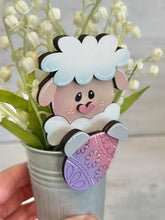 Load image into Gallery viewer, Easter Lamb Mug Hugger File SVG, Glowforge Egg, Spring, Tiered Tray, Tray Decor, Plant Topper, Gift, LuckyHeartDesignsCo