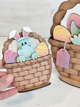 Load image into Gallery viewer, Easter Dinosaur For The Flower Basket Interchangeable File SVG, TINY Egg, Bunny, T-rex, Tiered Tray Glowforge LuckyHeartDesignsCo