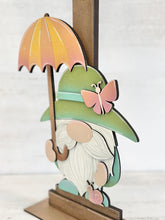 Load image into Gallery viewer, Gnome Spring for the Birdhouse Interchangeable File SVG, Glowforge, Umbrella, Flower, Floral, Seasonal, Holiday Shapes, LuckyHeartDesignsCo