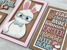 Load image into Gallery viewer, Easter Bunny Sign Bundle Set File SVG, Glowforge, Spring, Nerdy, Floppy Ear, Cottontail, Chocolate, LuckyHeartDesignsCo