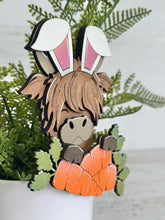 Load image into Gallery viewer, Highland Easter Bunny Mug Hugger File SVG, Glowforge, Cow, Farm, Tiered Tray, Tray Decor, Plant Topper, Gift, LuckyHeartDesignsCo