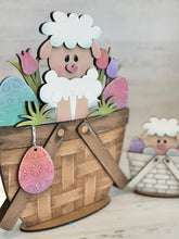 Load image into Gallery viewer, Easter Lamb For The Flower Basket Interchangeable File SVG, TINY, Egg, Tulips, Tiered Tray Glowforge LuckyHeartDesignsCo