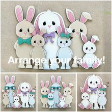 Load image into Gallery viewer, Bunny Family Easter Standing File SVG, Glowforge, Personalized, Mom, Day, Grandparents, Egg Hunt, LuckyHeartDesignsCo
