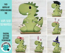 Load image into Gallery viewer, T-rex Animal Hat Interchangeable File SVG, Dinosaur, Triceratops , Brachiosaurus , Holiday, Glowforge, LuckyHeartDesignsCo