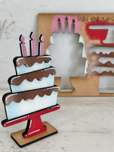 Load image into Gallery viewer, Birthday Cake Pop Out Craft Kit File SVG, Glowforge, LuckyHeartDesignsCo