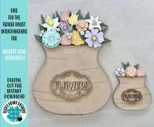 Load image into Gallery viewer, Vase for the Flower Basket Interchangeable (Original and TINY) File SVG, Floral, Seasonal, Holiday, Tiered, Glowforge, LuckyHeartDesignsCo