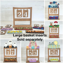 Load image into Gallery viewer, Count Down Flower Basket Interchangeable (Original and TINY) File SVG, Holiday, Calendar Flower Tiered Tray, Glowforge, LuckyHeartDesignsCo