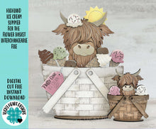 Load image into Gallery viewer, Highland Ice Cream Summer For The Flower Basket Interchangeable File SVG TINY Beach Sunshine Tiered Tray, Glowforge, LuckyHeartDesignsCo