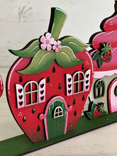 Load image into Gallery viewer, Strawberry Standing Houses File SVG, Glowforge, Summer, Spring, Fruit, Cupcake, LuckyHeartDesignsCo