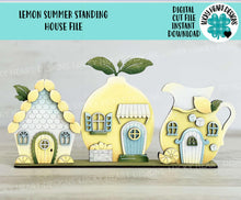 Load image into Gallery viewer, Lemon Standing Houses File SVG, Glowforge, Summer, Spring, Fruit, Lemonade, LuckyHeartDesignsCo