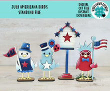 Load image into Gallery viewer, July Americana Birds Standing File SVG, America, USA, Fourth, Flag, Statue of Liberty, Holiday Decor, Glowforge, LuckyHeartDesignsCo