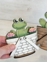 Load image into Gallery viewer, Frog For The Flower Basket Interchangeable File SVG, TINY, Lillypad, Floral, Flowers, Spring Tiered Tray, Glowforge, LuckyHeartDesignsCo