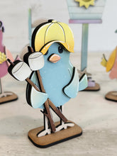Load image into Gallery viewer, Summer Bird Standing File SVG, Glowforge, Pool, Beach, Sun, S'mores, Swimming, Tweet, Tiered Tray, Birdhouse, LuckyHeartDesignsCo