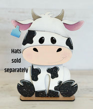 Load image into Gallery viewer, New Dairy Cow Animal Hats Interchangeable MINI File SVG, Seasonal Leaning sign, Holiday, Farm Tiered Tray Glowforge, LuckyHeartDesignsCo