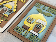 Load image into Gallery viewer, Lemon House Sign Set File SVG, Glowforge, Farm, Summer, Spring, Fruit, Lemonade, LuckyHeartDesignsCo