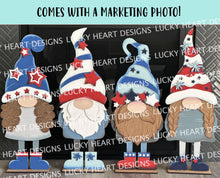 Load image into Gallery viewer, July America Long Hat Porch Gnome Interchangeable File SVG, USA, Holiday, Seasonal Glowforge LuckyHeartDesignsCo