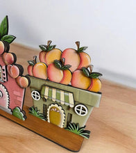 Load image into Gallery viewer, Peaches Standing Houses File SVG, Glowforge, Summer, Spring, Fruit, Farm, Lemonade, LuckyHeartDesignsCo