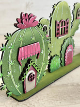 Load image into Gallery viewer, Cactus Standing Houses File SVG, Glowforge, Summer, Spring, Western, Succulent, Plant, Desert, LuckyHeartDesignsCo