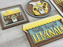Load image into Gallery viewer, Lemon House Sign Set File SVG, Glowforge, Farm, Summer, Spring, Fruit, Lemonade, LuckyHeartDesignsCo