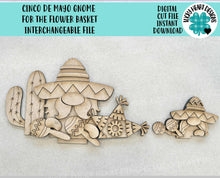 Load image into Gallery viewer, Cinco De Mayo Gnome For The Flower Basket Interchangeable File SVG, Fiesta, Cactus, Piñata, Tiered Tray, Glowforge, LuckyHeartDesignsCo