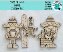 Load image into Gallery viewer, Cinco De Mayo Gnome Standing File SVG, Glowforge Tiered Tray, Fiesta, Cactus, Piñata, LuckyHeartDesignsCo