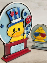 Load image into Gallery viewer, Duck Fourth Of July Snow Globe Interchangeable File SVG, TINY Summer, Fireworks, USA, America, Glowforge, Tiered Tray LuckyHeartDesignsCo