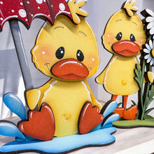 Load image into Gallery viewer, Spring Daisy Duck Standing File SVG, Umbrella, Swimming, Flower, Cute, Pet, Farm Tiered Tray Glowforge, LuckyHeartDesignsCo