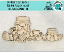 Load image into Gallery viewer, Summer Treats Gnome For The Flower Basket Interchangeable File SVG, TINY, Watermelon, Lemonade, Tray, Glowforge, LuckyHeartDesignsCo