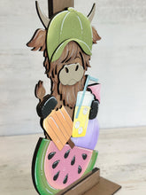 Load image into Gallery viewer, Summer Fun Highland for the Birdhouse Interchangeable File SVG, Glowforge, Watermelon, Lemonade Cow, Holiday Shapes, LuckyHeartDesignsCo