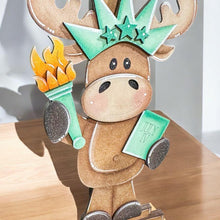 Load image into Gallery viewer, Moose July Fourth for the Birdhouse Interchangeable File SVG, Glowforge, USA, America, Statue of Liberty LuckyHeartDesignsCo